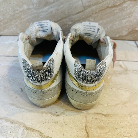 Golden Goose High-Top Sneakers - Gray and Pink with Leopard Detail - Picture 8 of 12